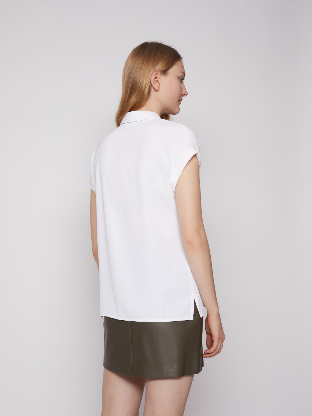 Блузка с коротким рукавом zolla 22213128Y012, цвет белый, размер XS - фото 6