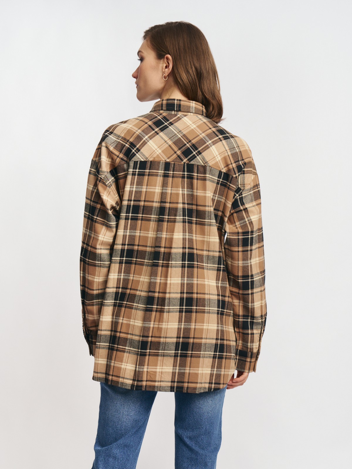 Фланелевая рубашка из хлопка в клетку