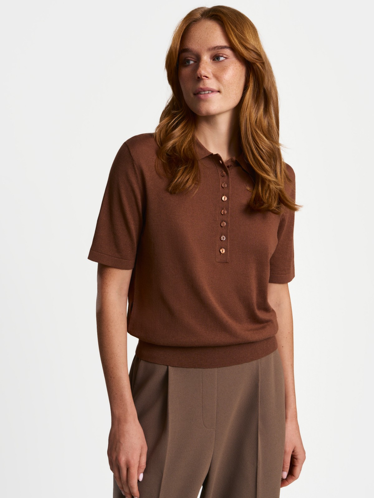 Джемпер поло с коротким рукавом