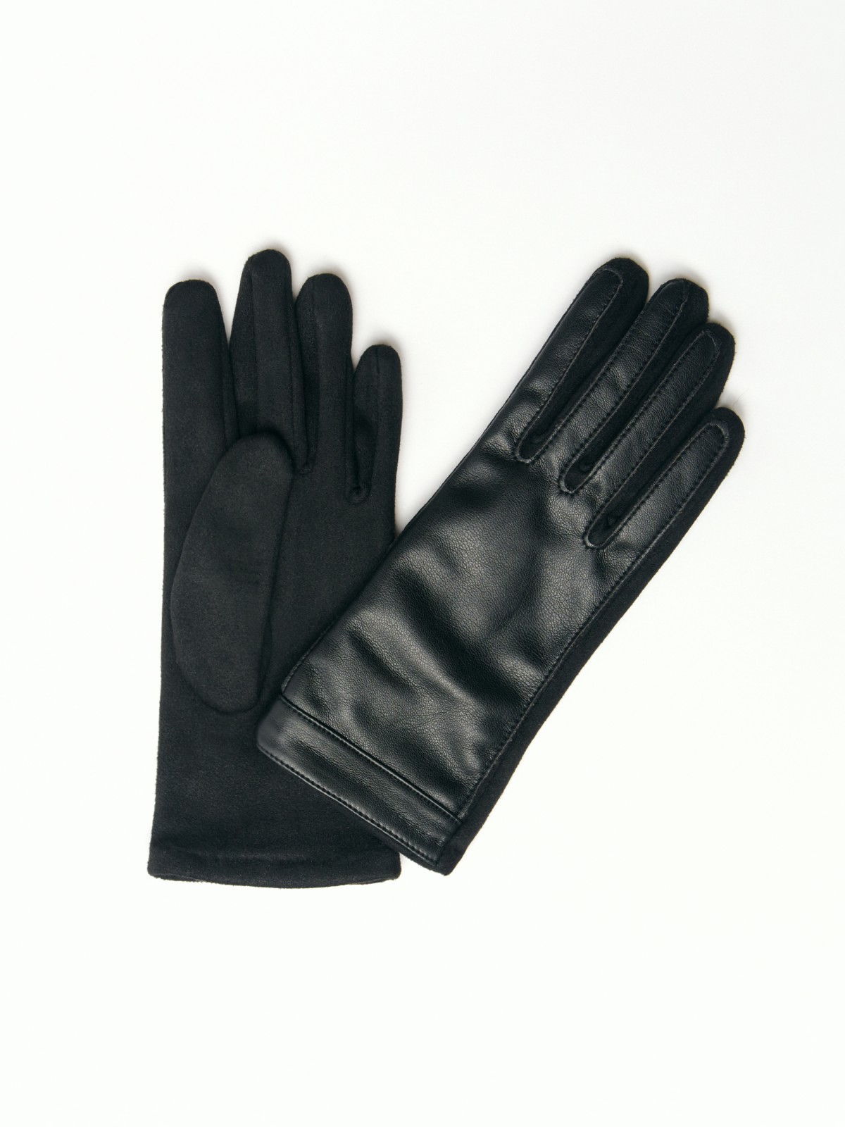 Утеплённые перчатки из экокожи