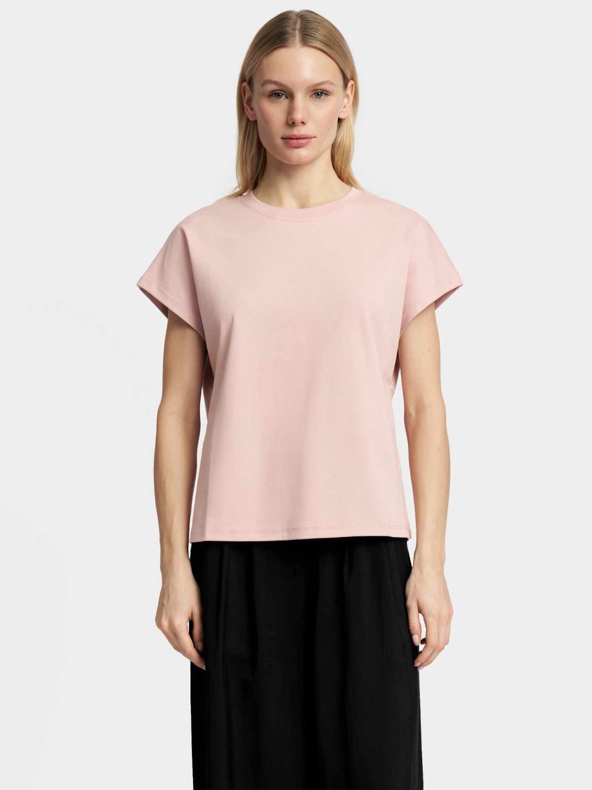 Футболка прямого силуэта из хлопка