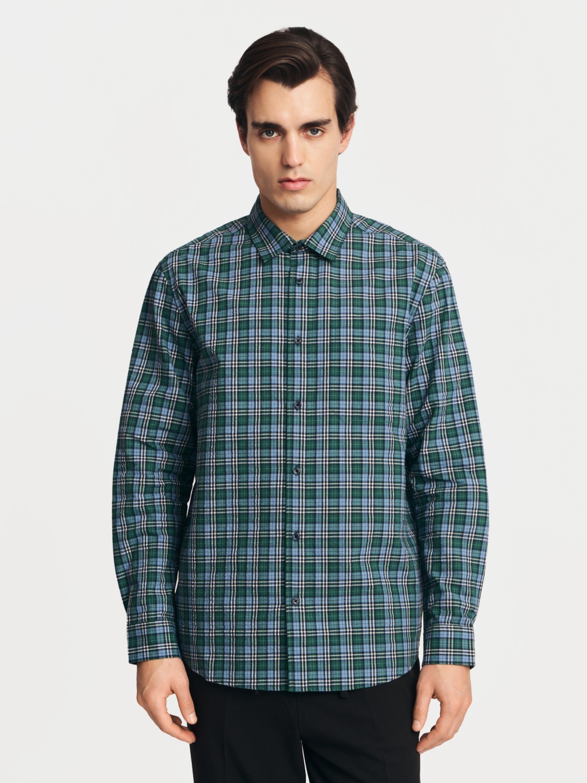 Рубашка в клетку с длинным рукавом