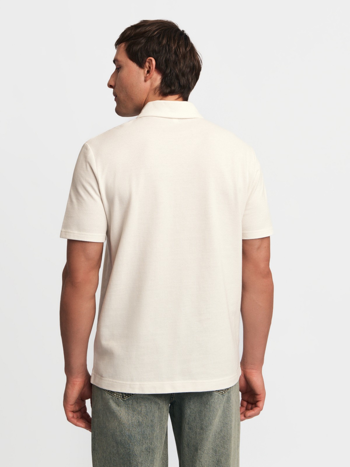 Футболка поло из хлопка на молнии