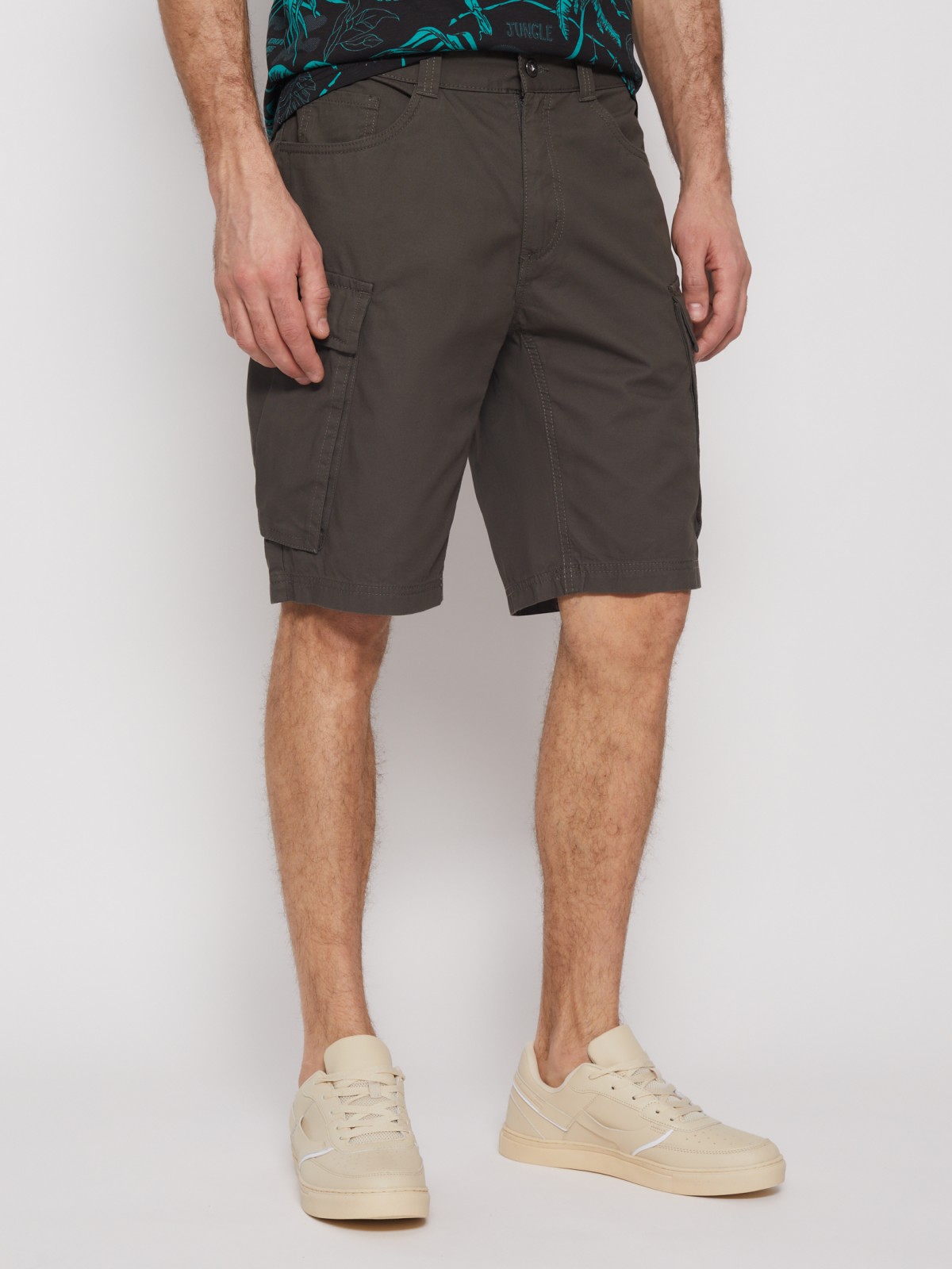 Удлинённые шорты из хлопка с карманами карго