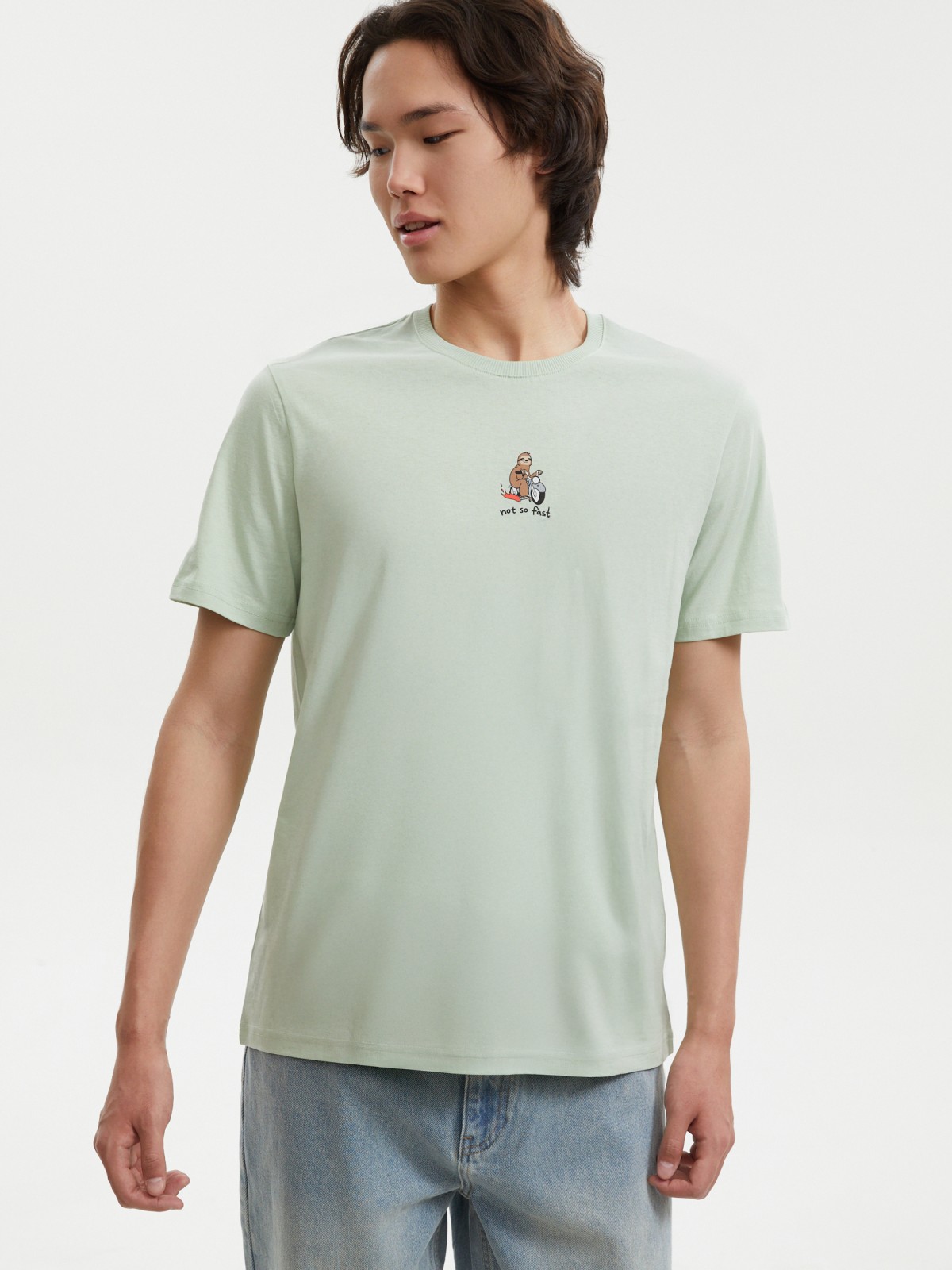 Футболка из хлопка с принтом