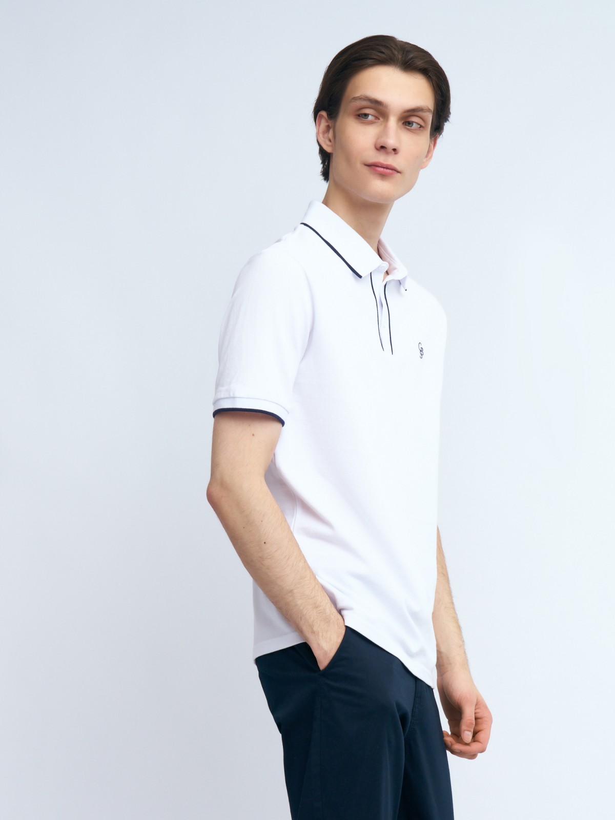 Футболка поло из хлопка с эмблемой