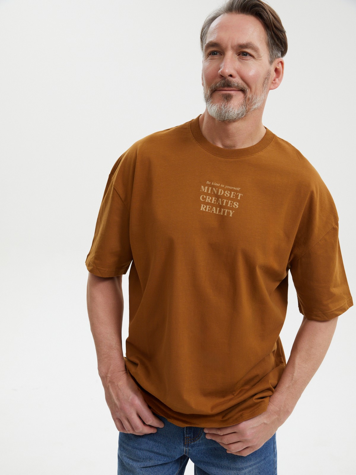 Футболка оверсайз из хлопка с надписью