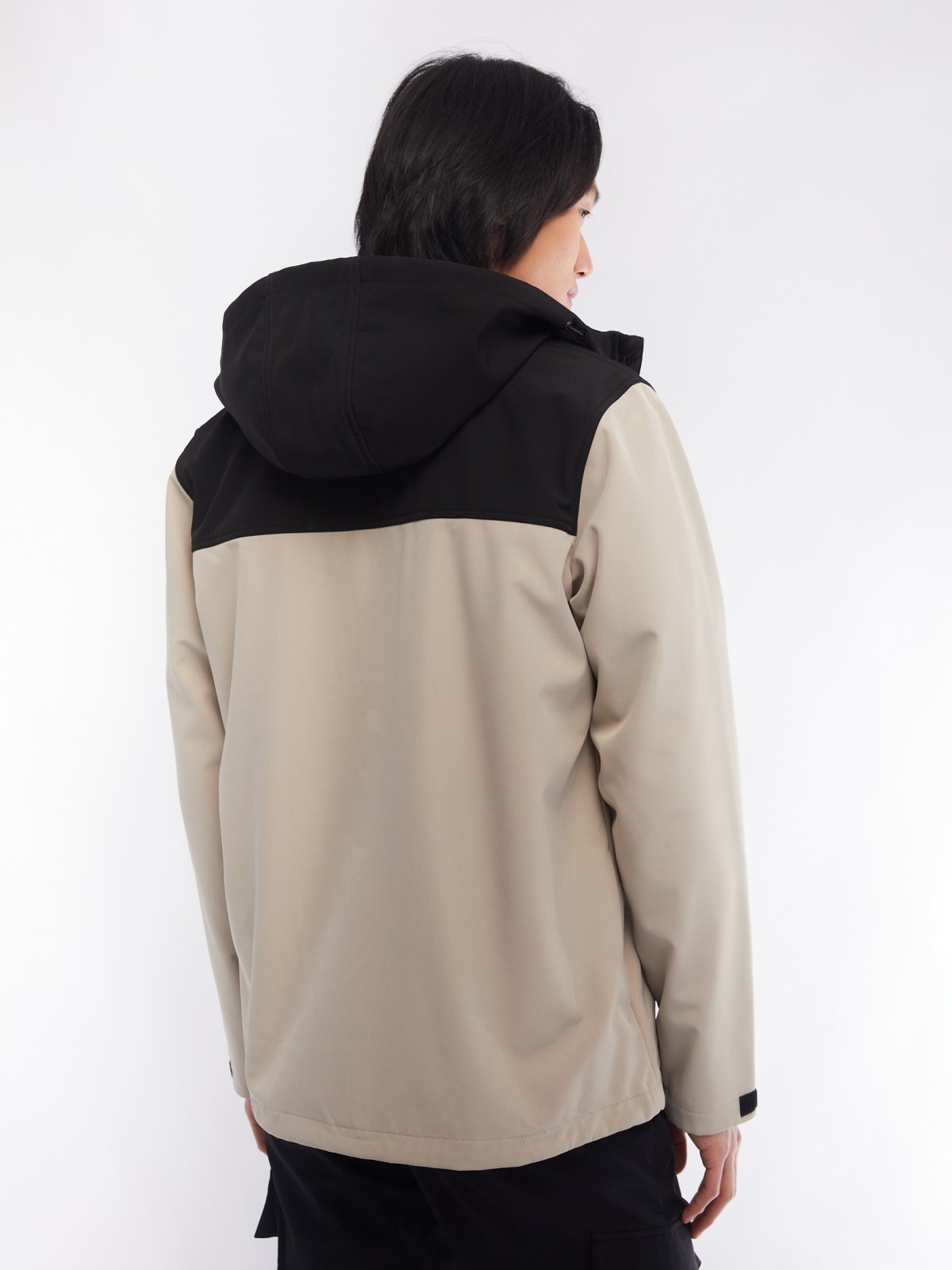 Куртка-ветровка zolla 014135602024, цвет бежевый, размер S - фото 5