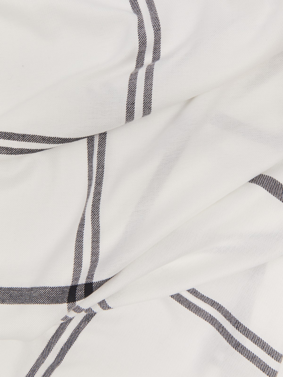 Тканевый клетчатый шарф с короткой бахромой zolla 024119159045, цвет молоко, размер No_size - фото 2