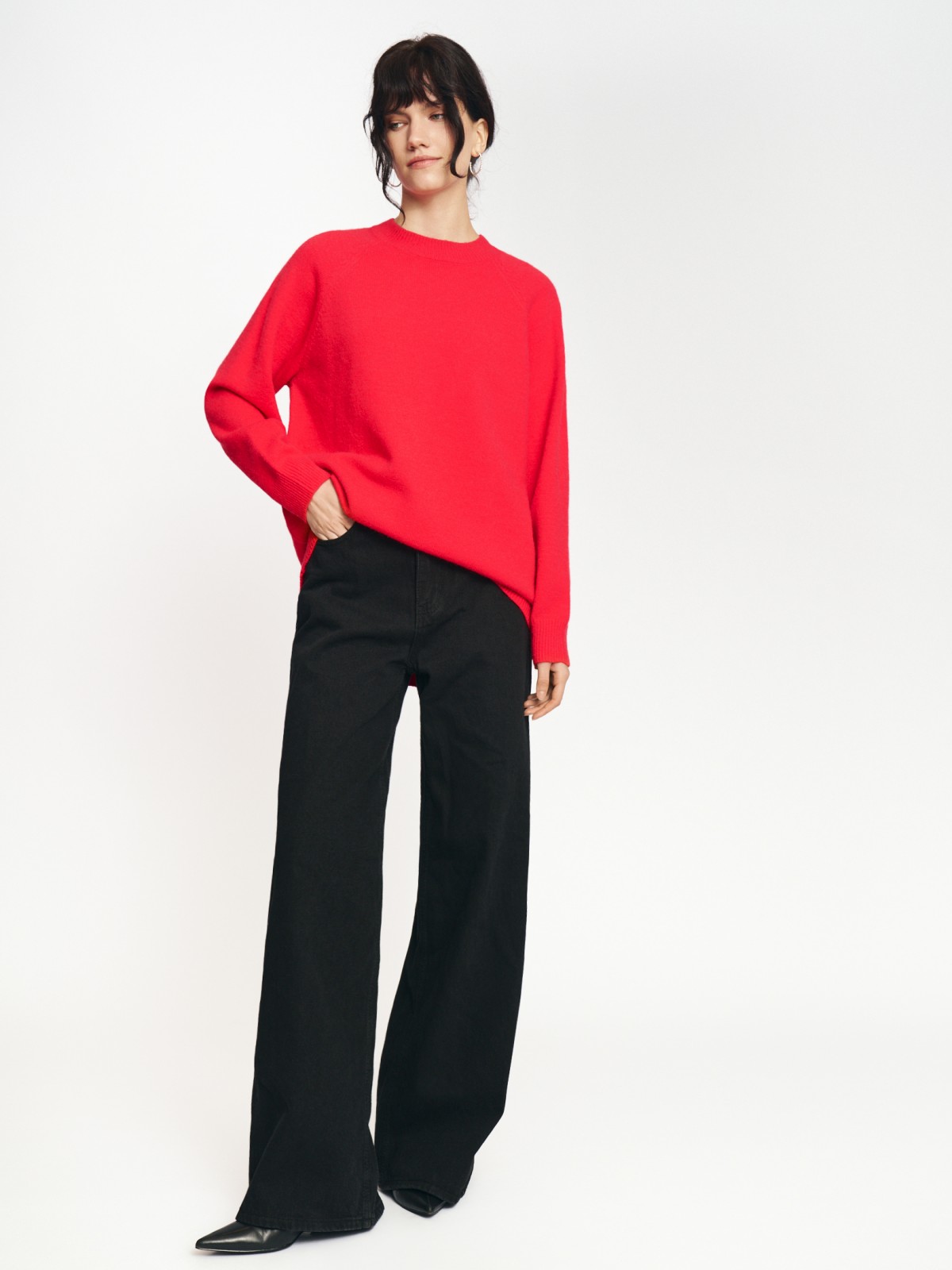 Вязаный джемпер оверсайз силуэта