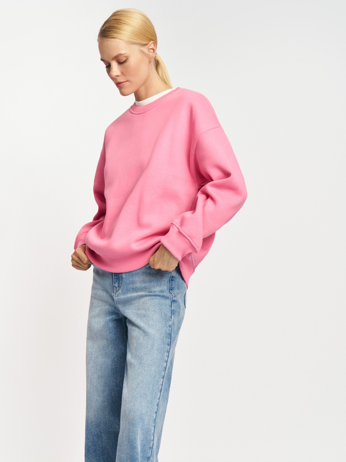 Тёплый трикотажный свитшот с начёсом