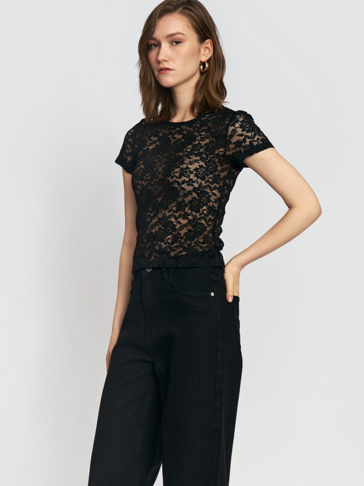Футболка-топ из ажурного кружева