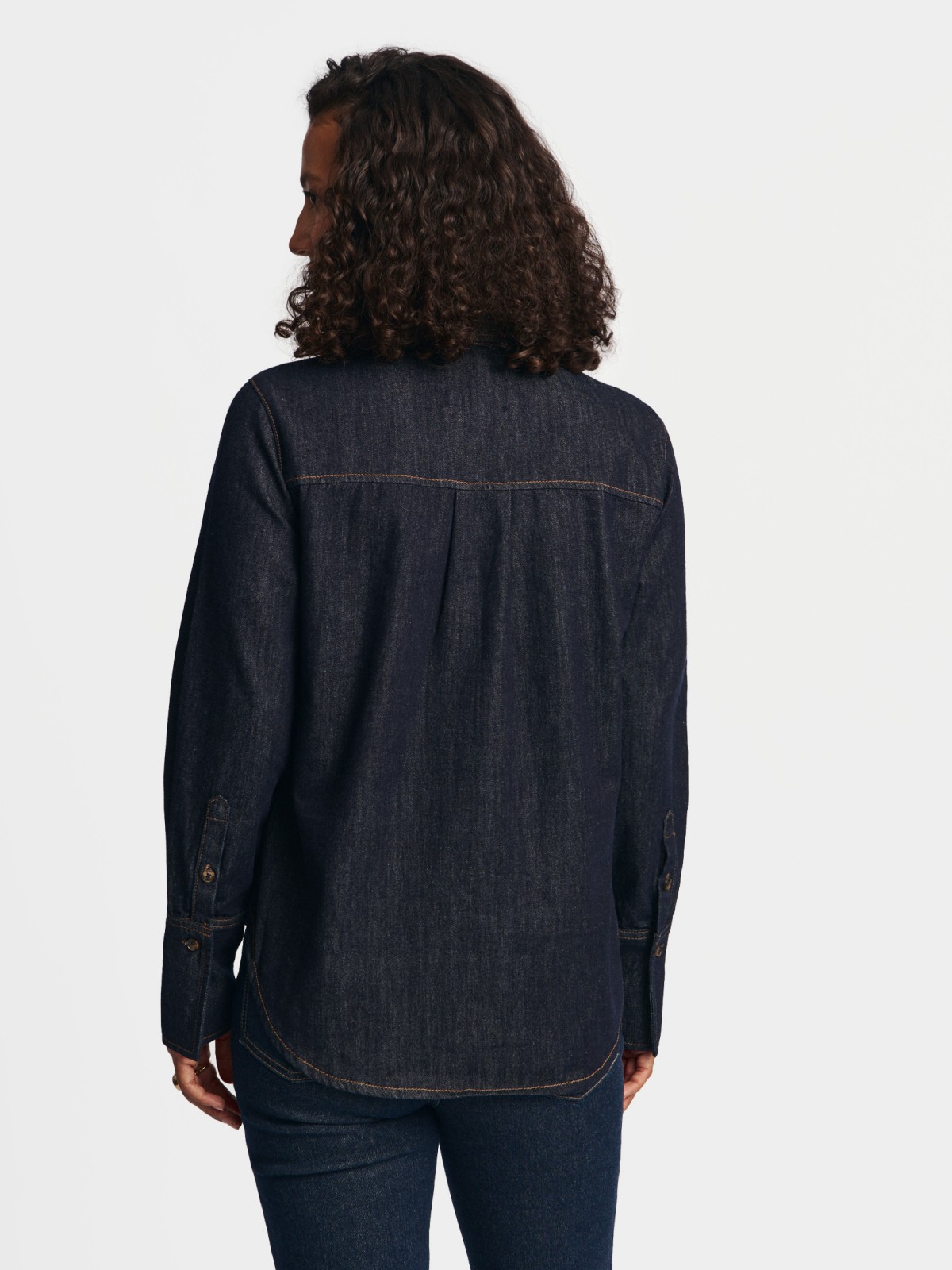 Джинсовая куртка-рубашка из хлопка