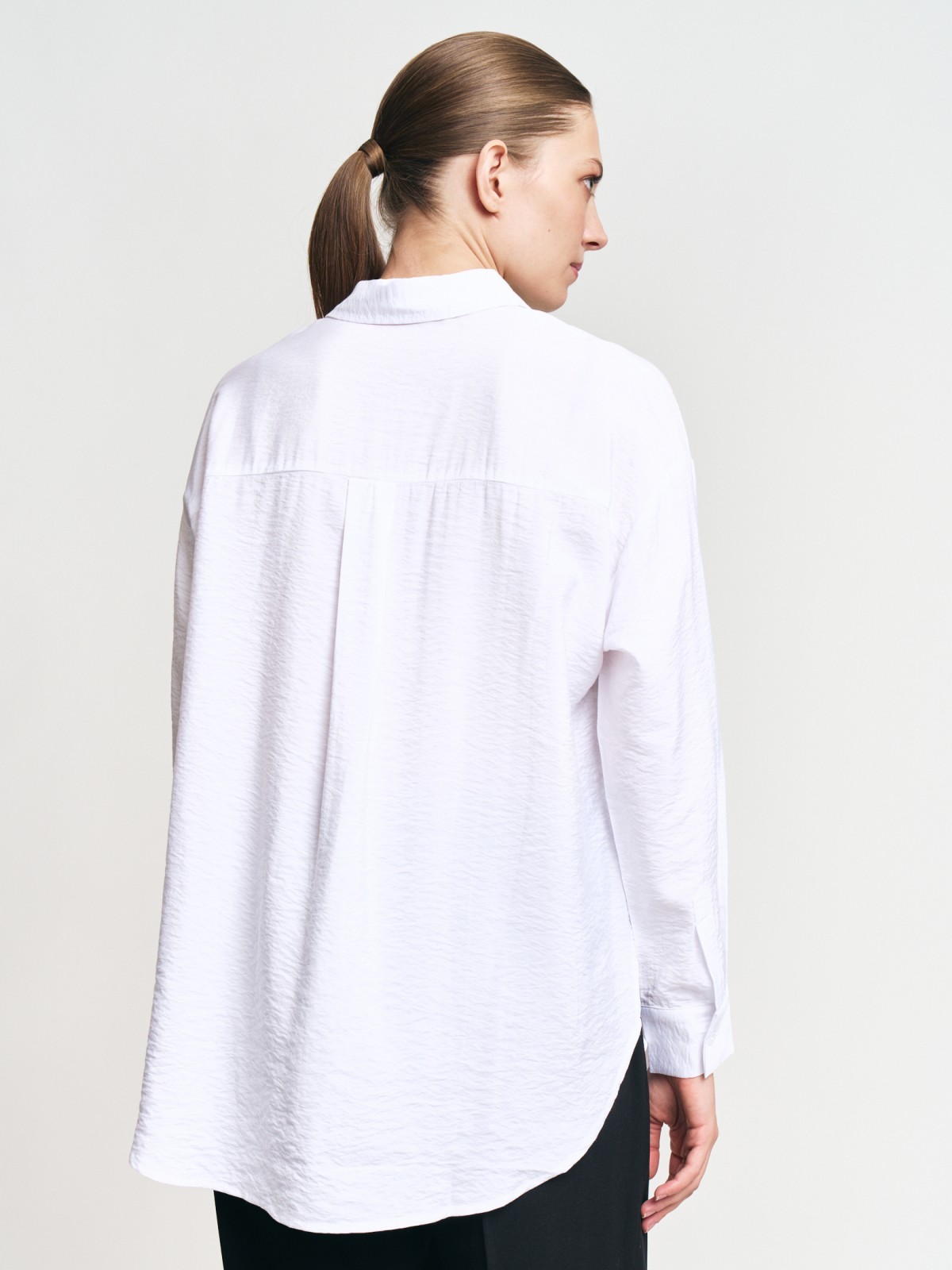 Рубашка из фактурной ткани с длинным рукавом