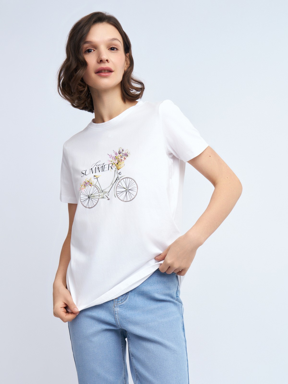 Футболка из хлопка с принтом