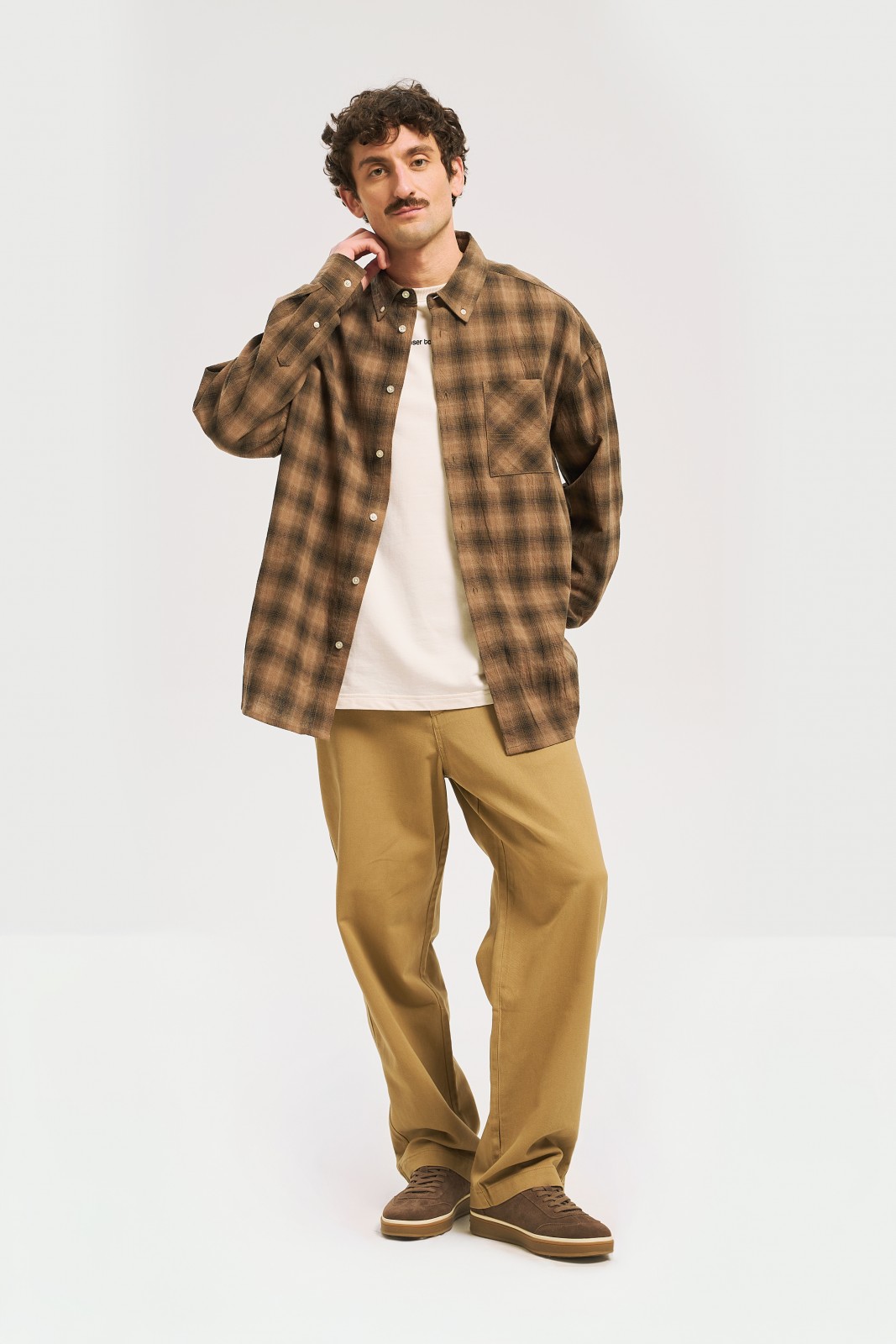 Брюки прямого силуэта из хлопка