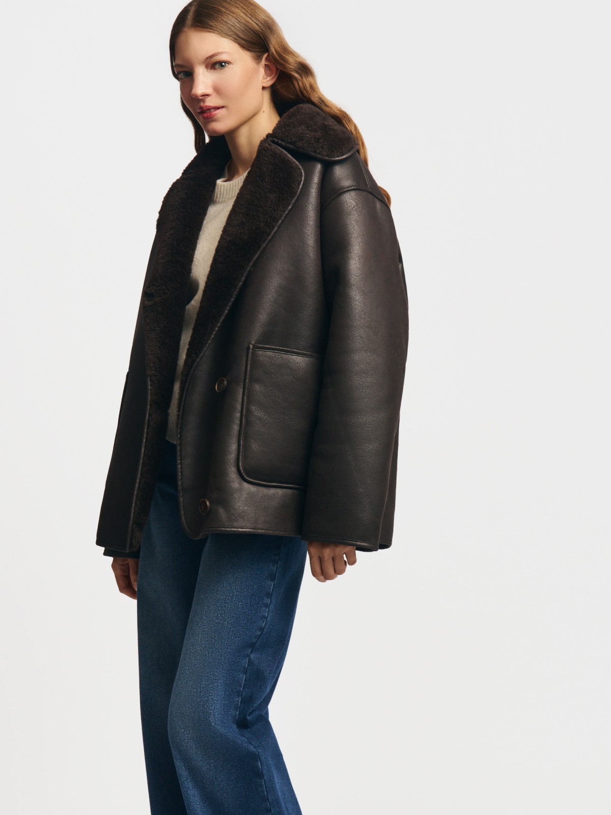 Тёплая куртка-дублёнка из экозамши с экомехом