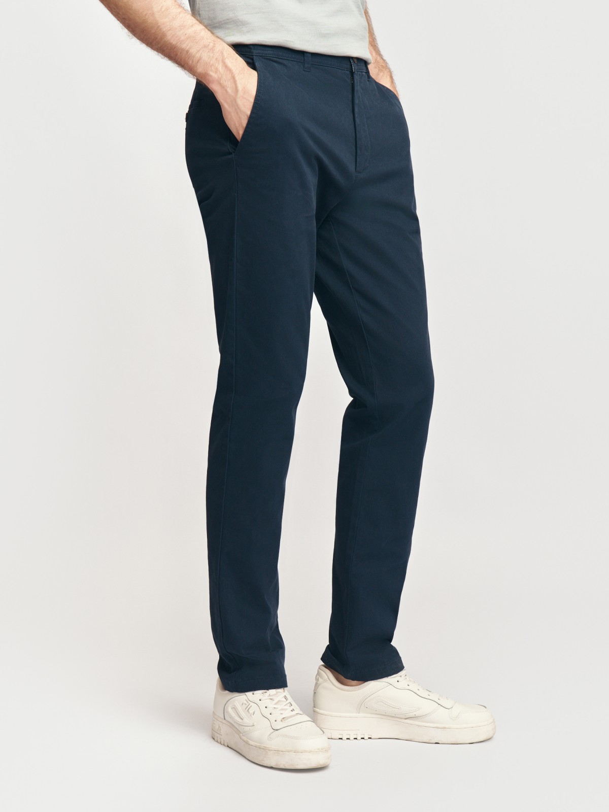 Брюки силуэта Slim из хлопка
