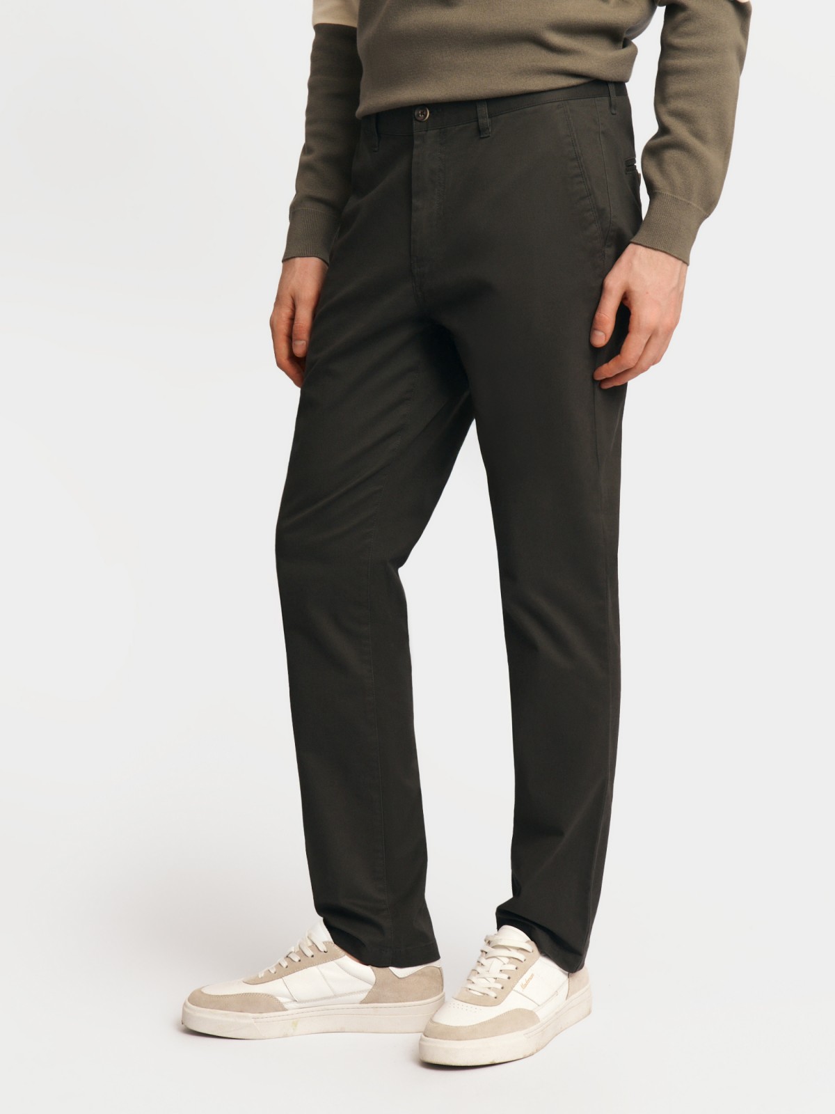 Брюки силуэта Slim из хлопка
