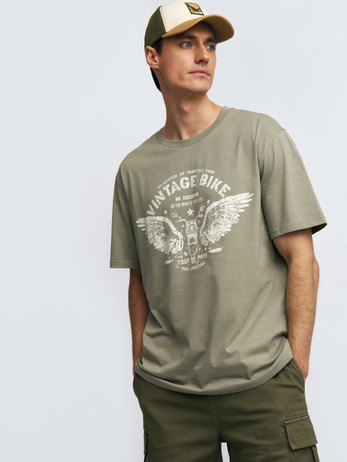 Футболка из хлопка с принтом