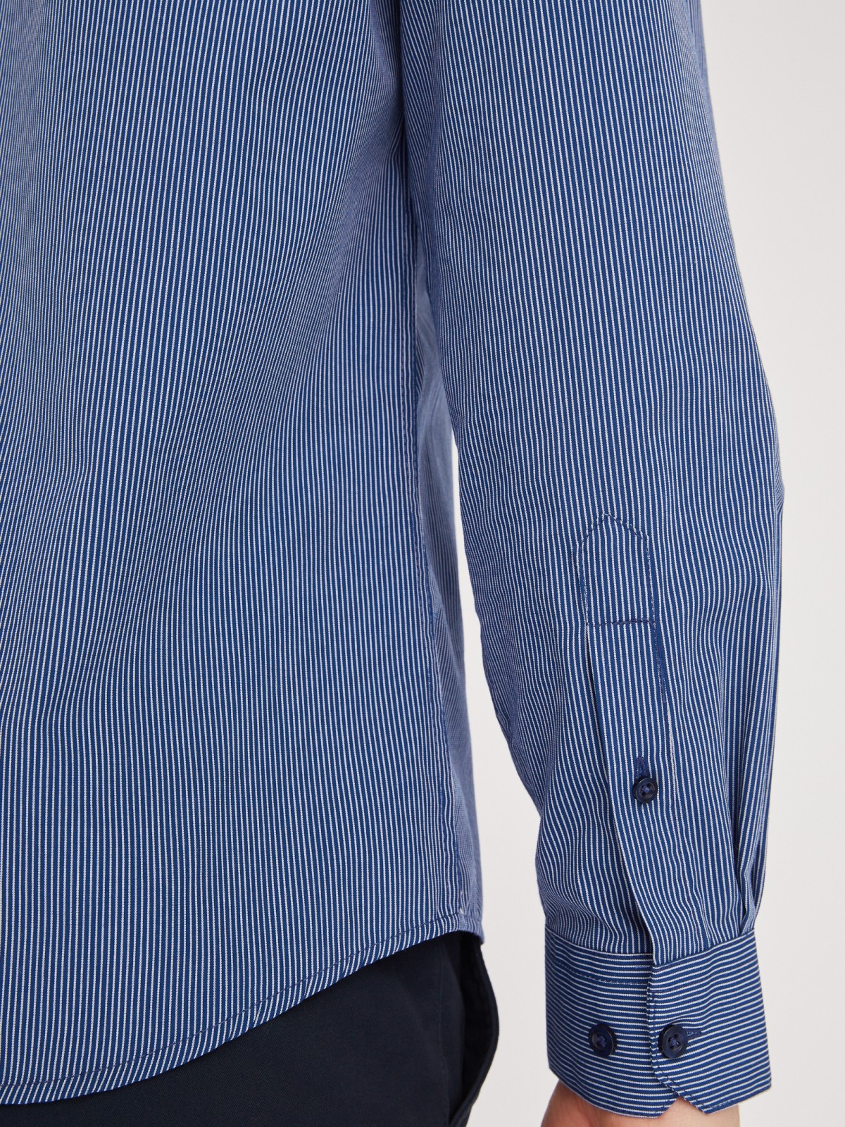 Рубашка в полоску с длинным рукавом zolla Голубой 013122162012 