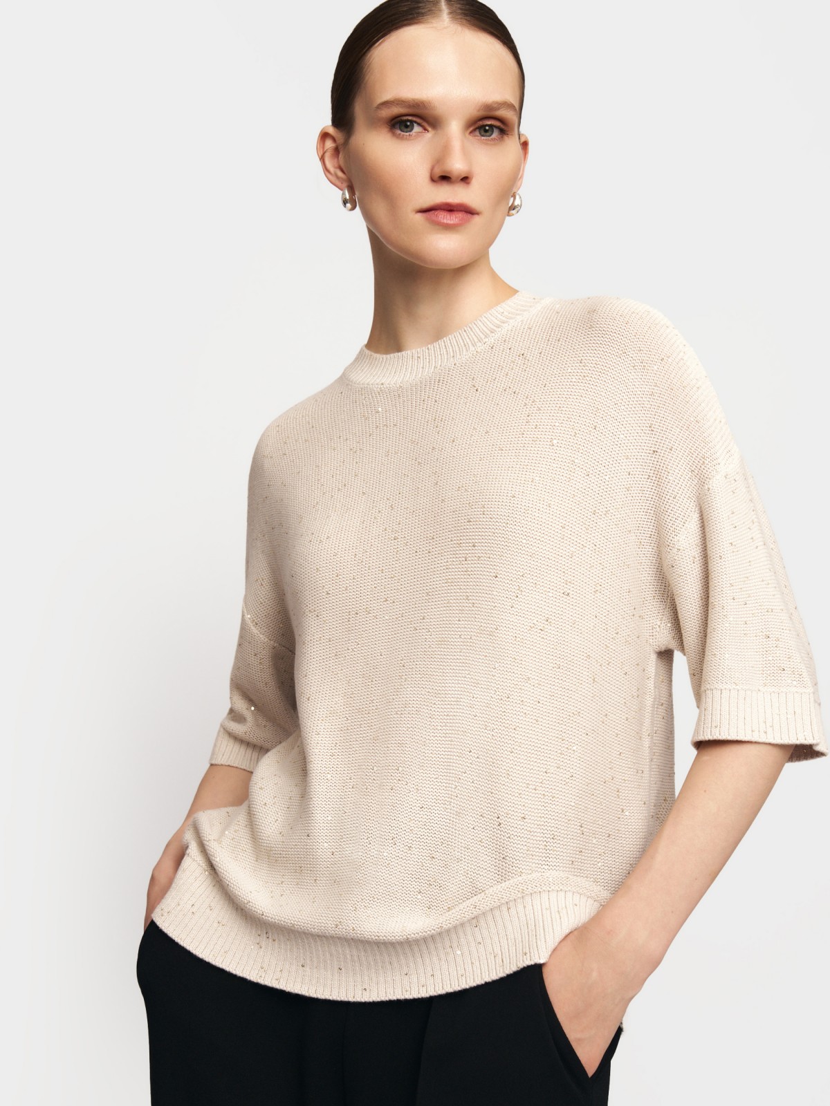 Вязаный джемпер с пайетками