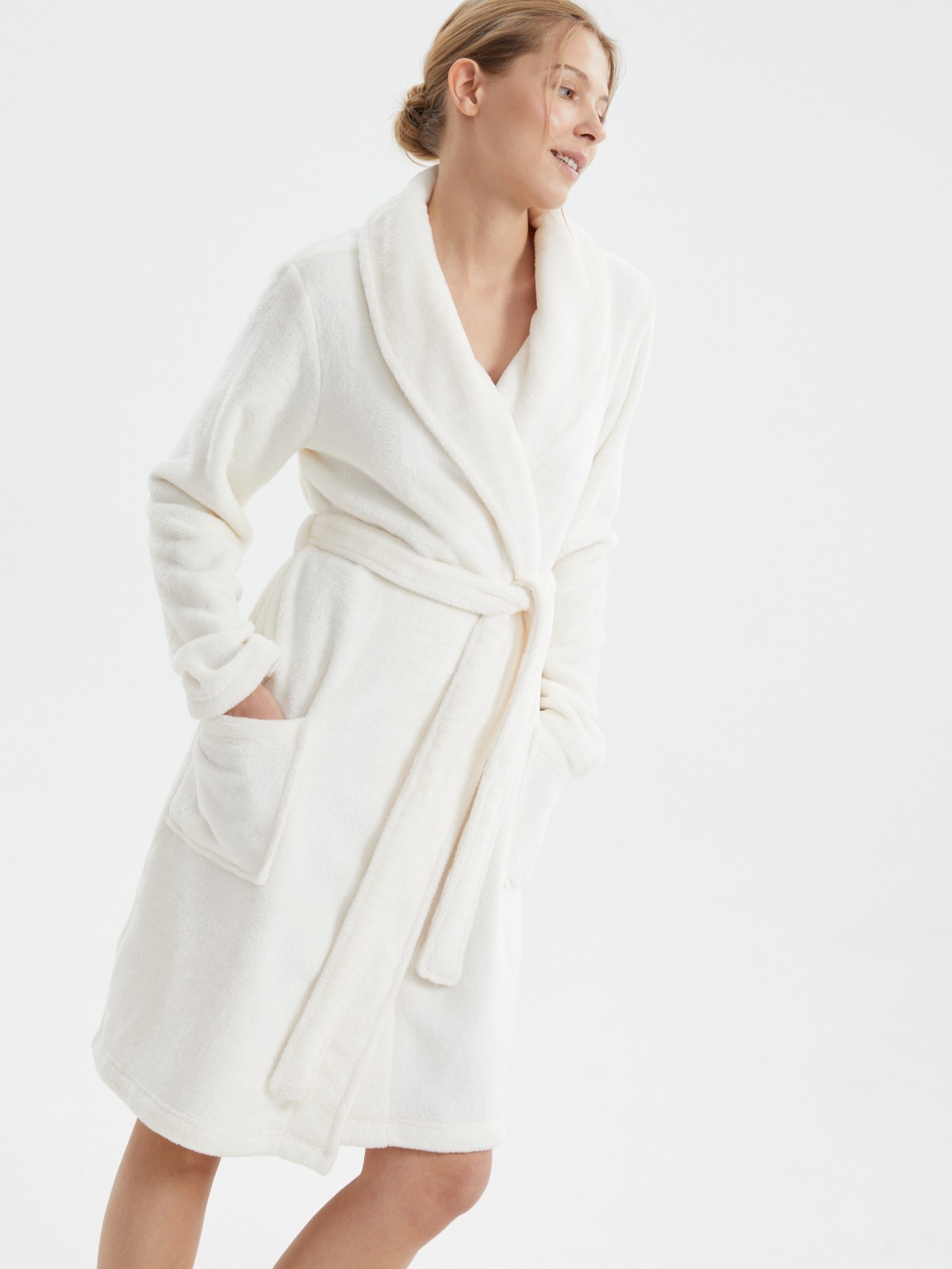 Халат из флиса с поясом