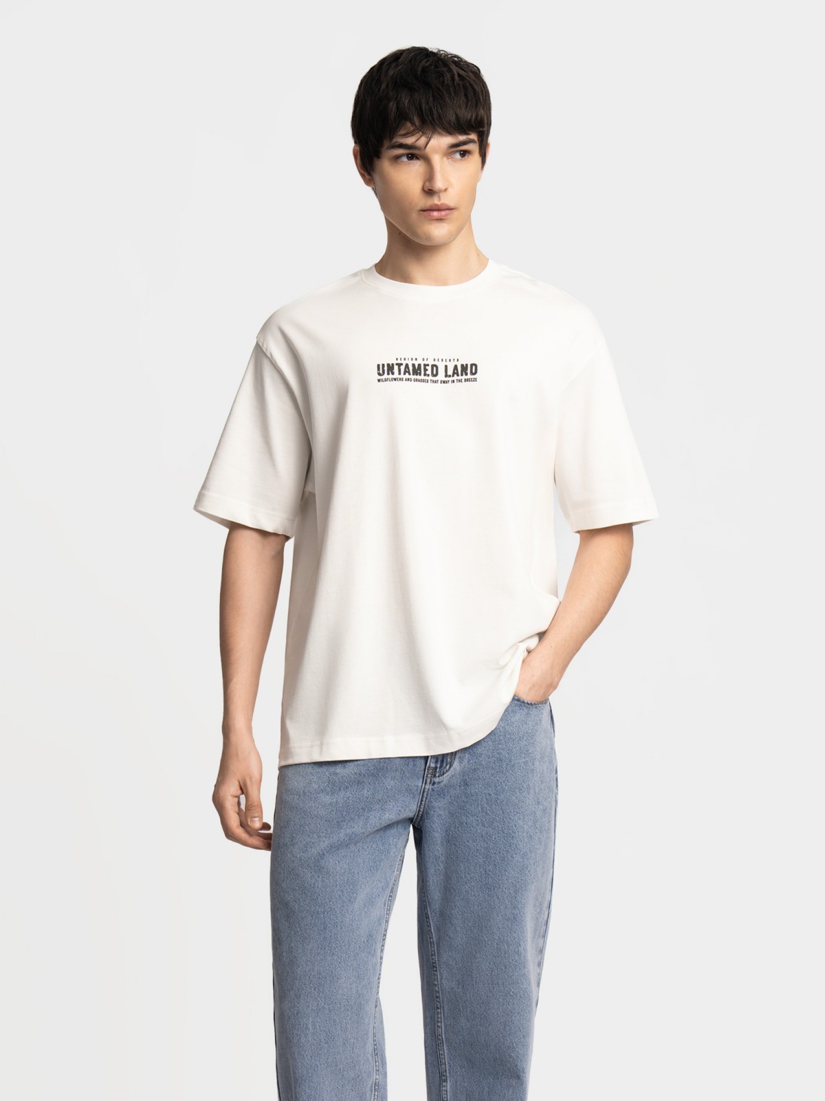 Футболка оверсайз из хлопка с принтом