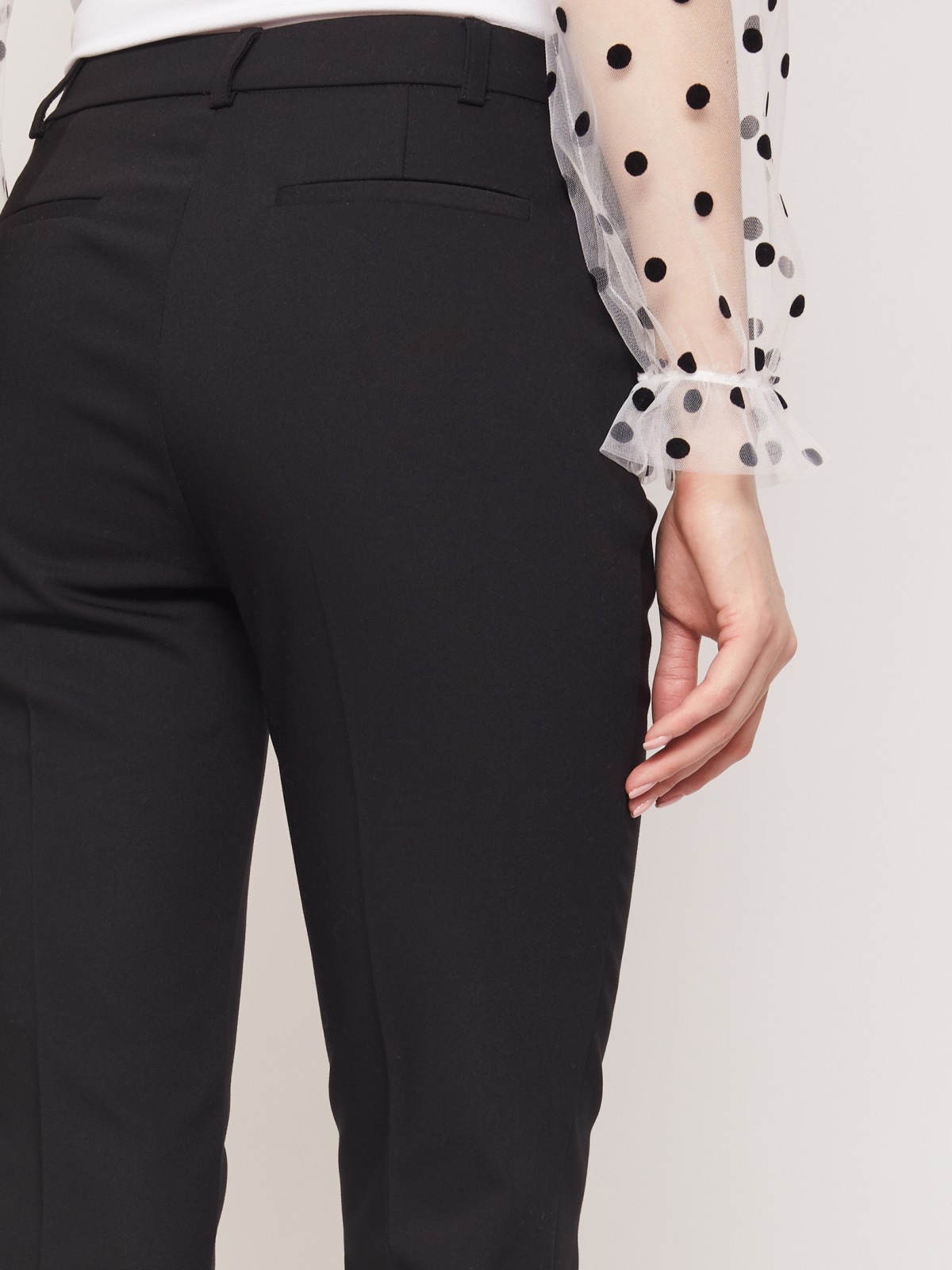Классические брюки прямого силуэта zolla 221327357072, цвет черный, размер XS - фото 4