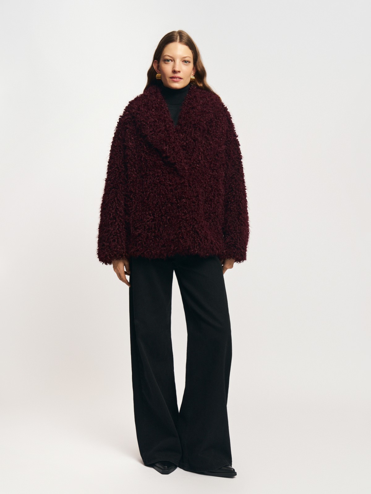 Тёплая куртка-шуба из экомеха