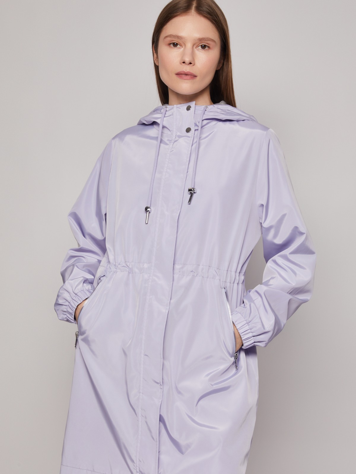 Куртка-парка с капюшоном zolla 02321570L024, цвет лиловый, размер XS - фото 3