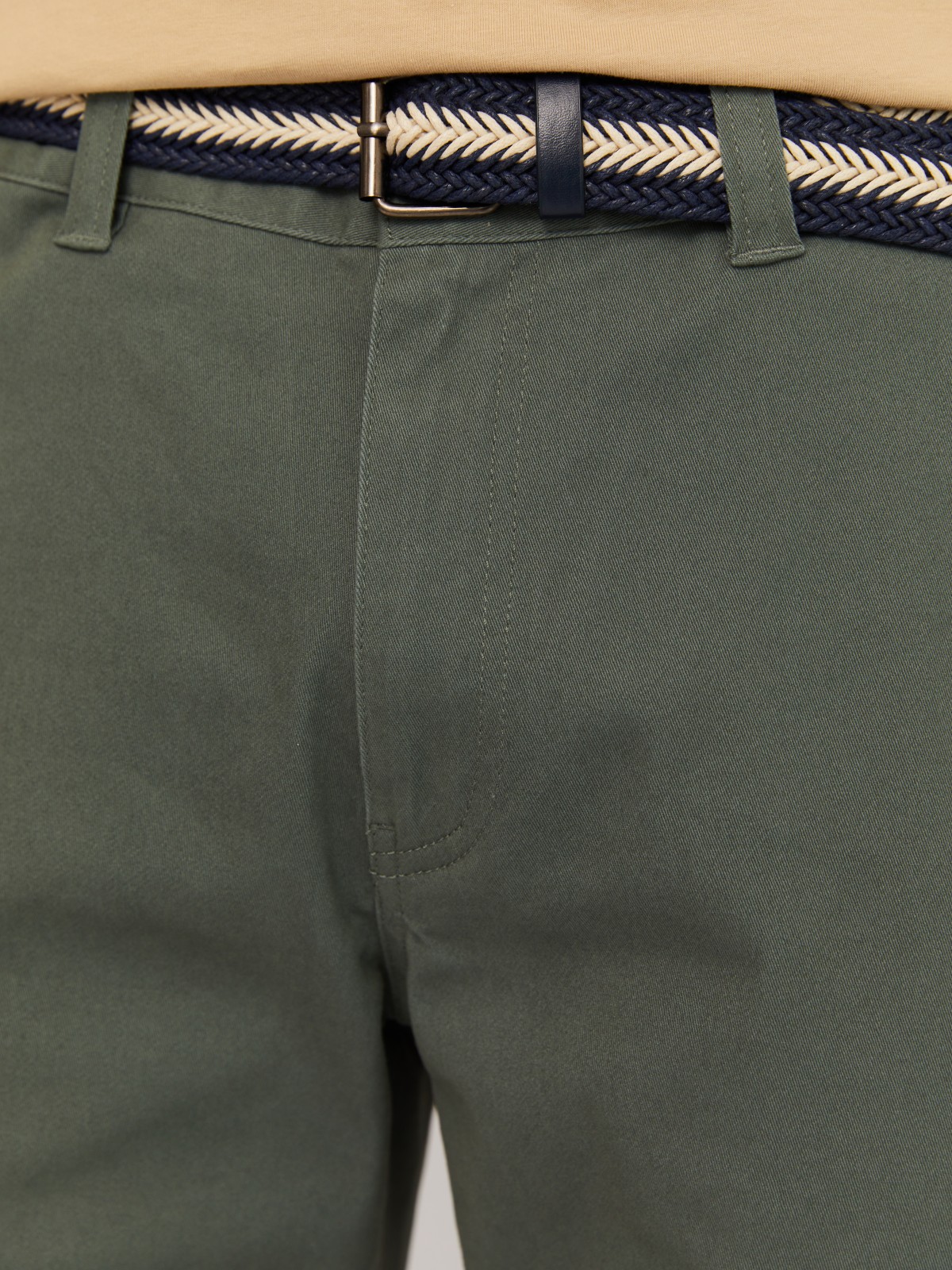 Удлинённые шорты из хлопка с ремнём