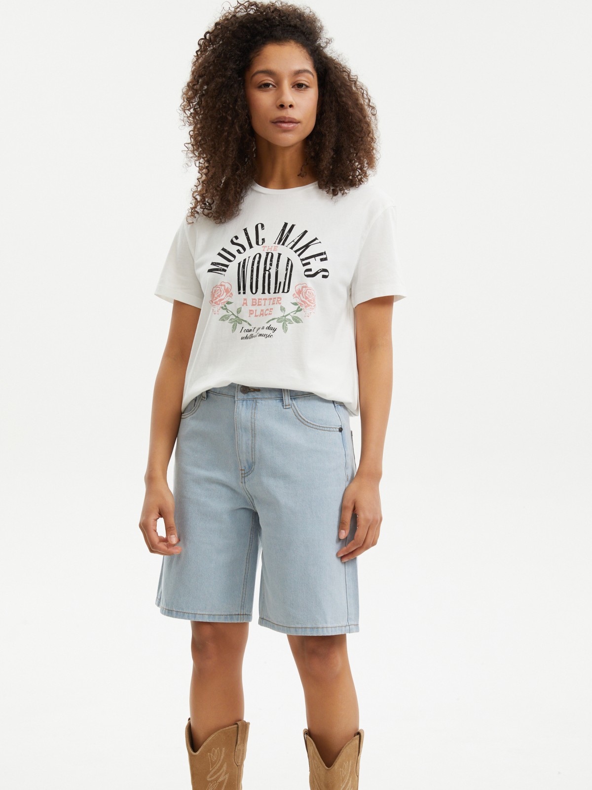 Футболка из хлопка с надписью