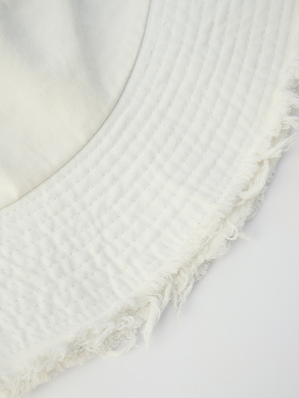 Джинсовая панама из хлопка с бахромой