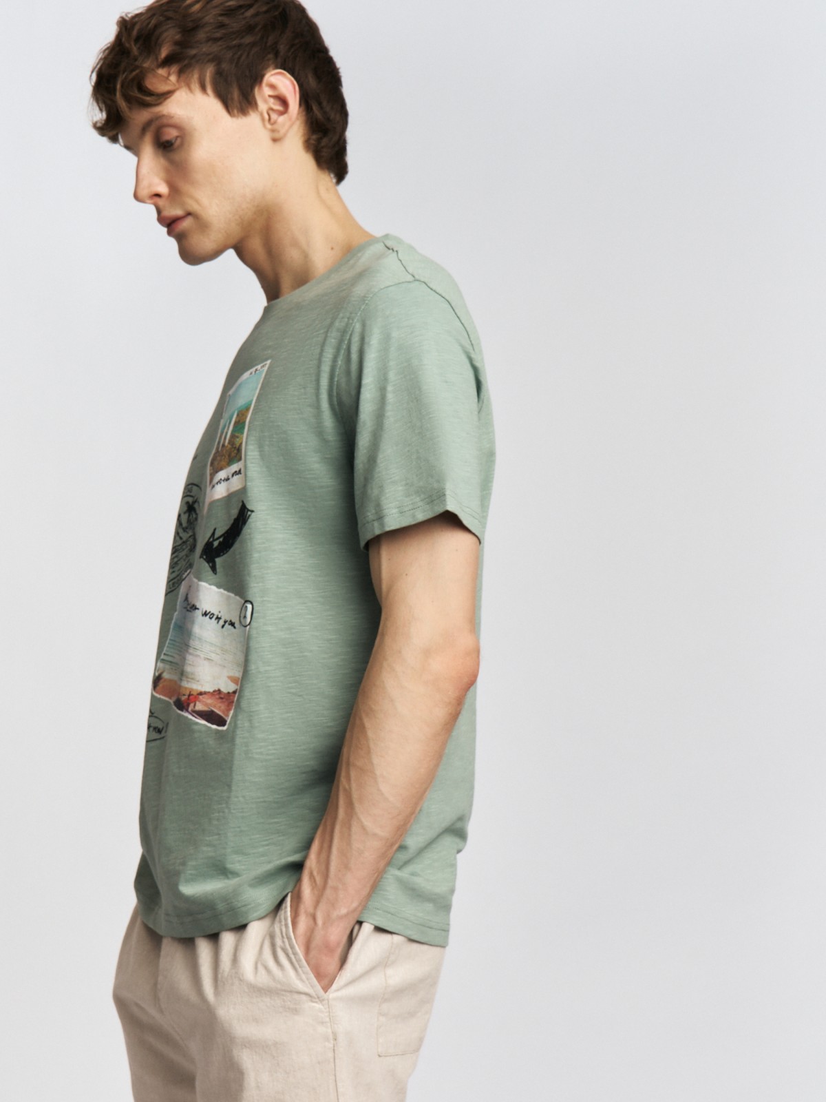 Футболка из хлопка с принтом