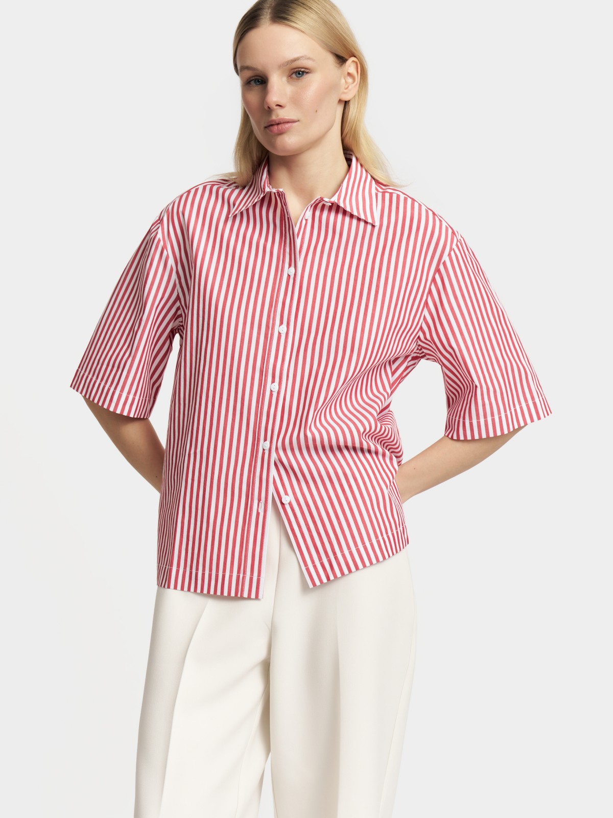 Рубашка из хлопка с коротким рукавом