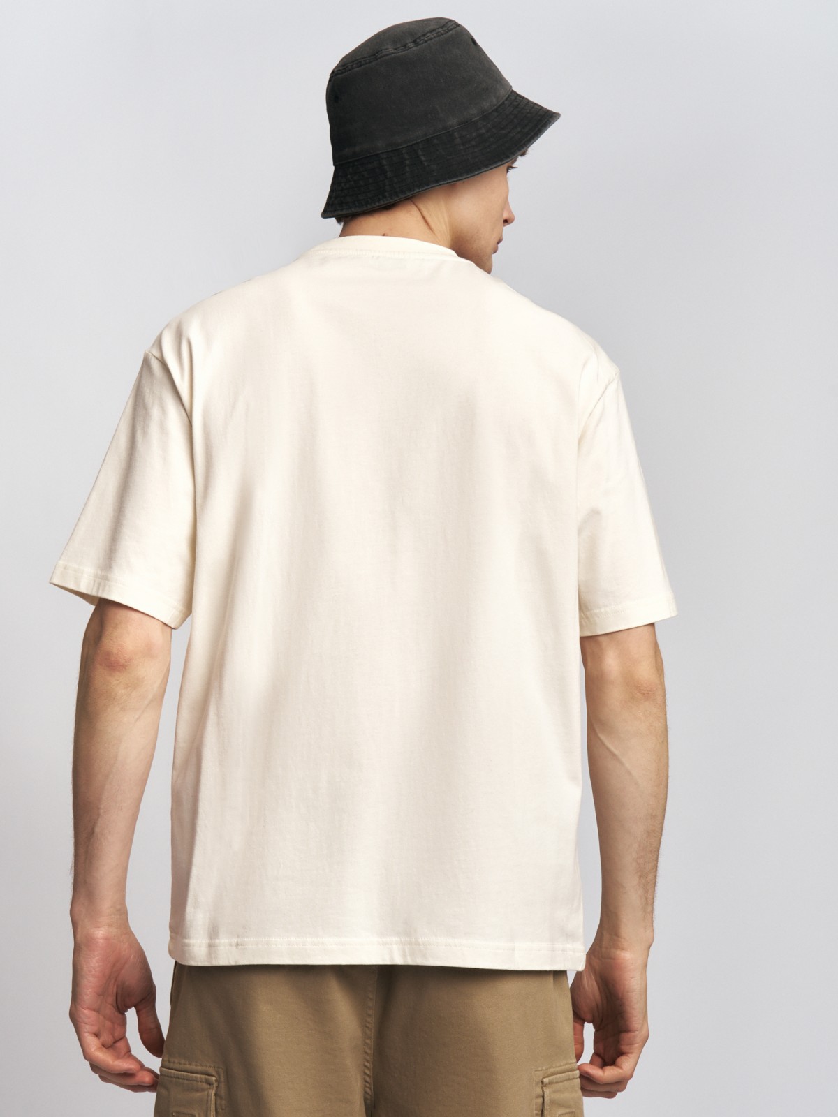 Футболка оверсайз из хлопка с принтом-надписью