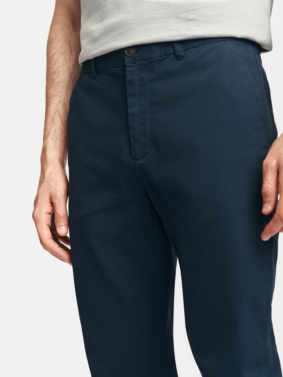 Брюки силуэта Slim из хлопка
