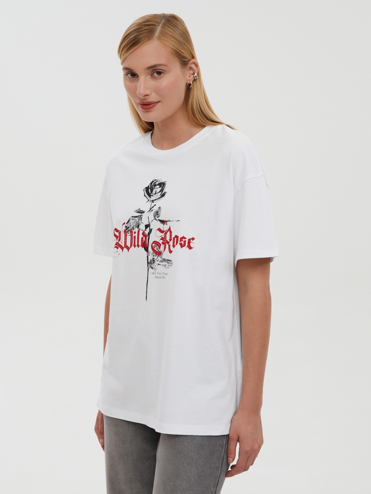 Футболка оверсайз из хлопка с принтом