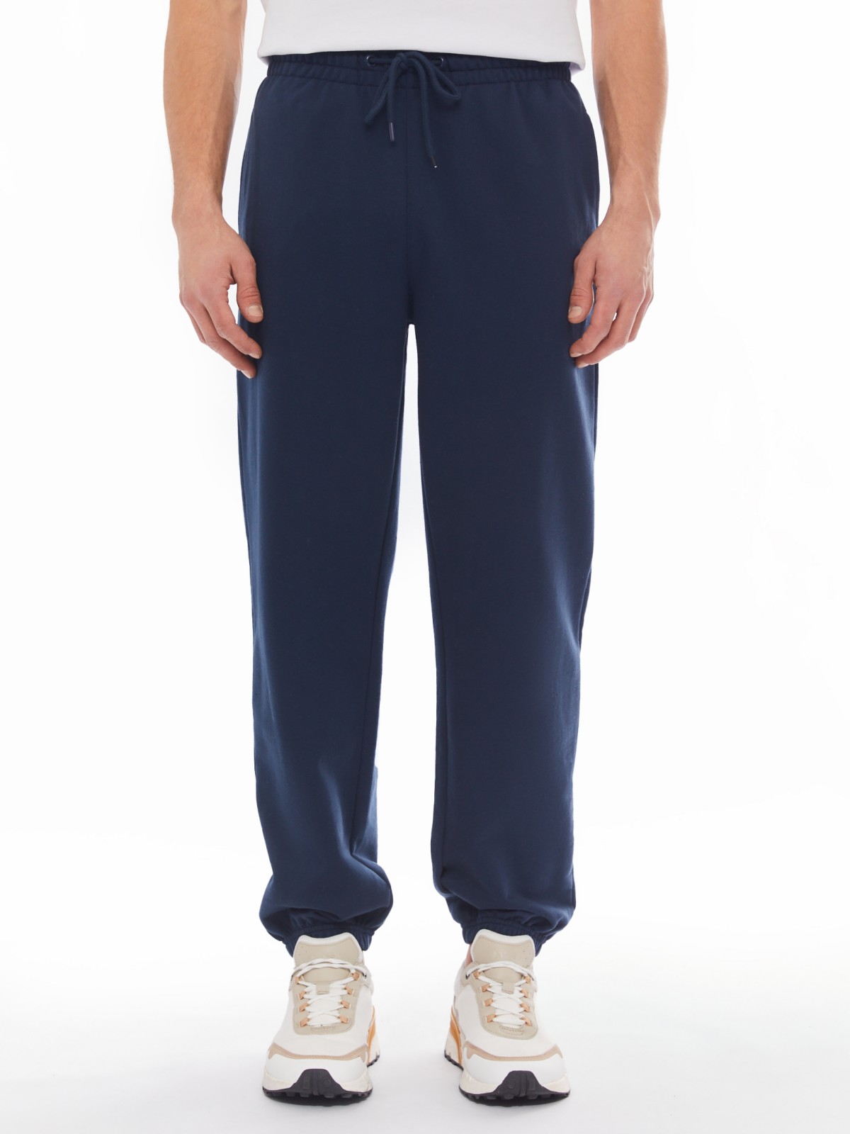 Трикотажные брюки-джоггеры в спортивном стиле zolla 014137660042, цвет синий, размер S - фото 2