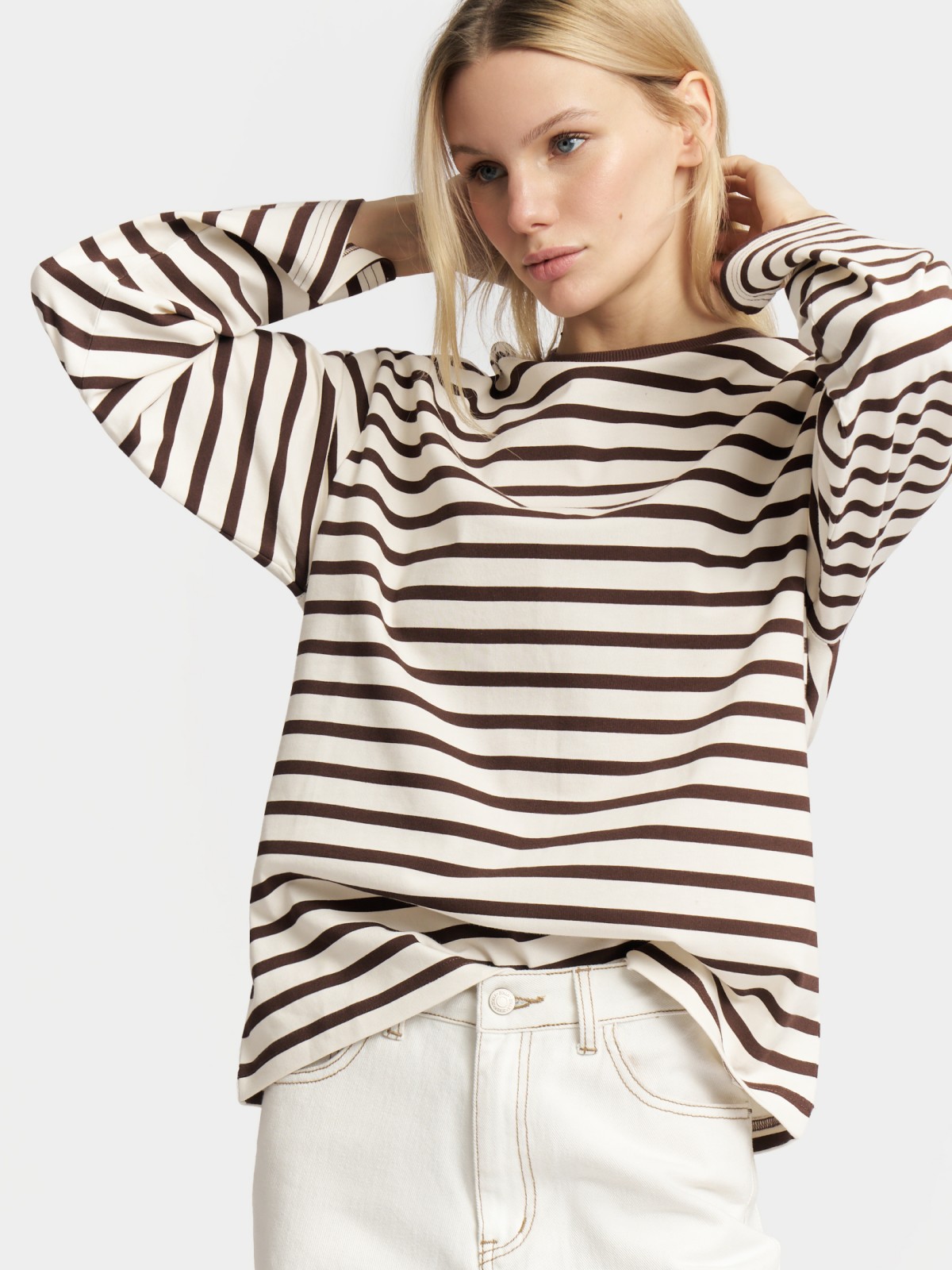 Лонгслив-тельняшка из хлопка в полоску