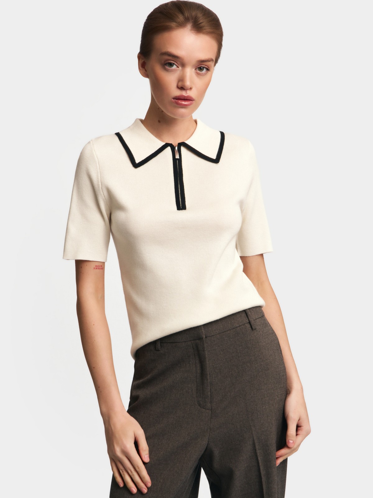 Джемпер поло с коротким рукавом