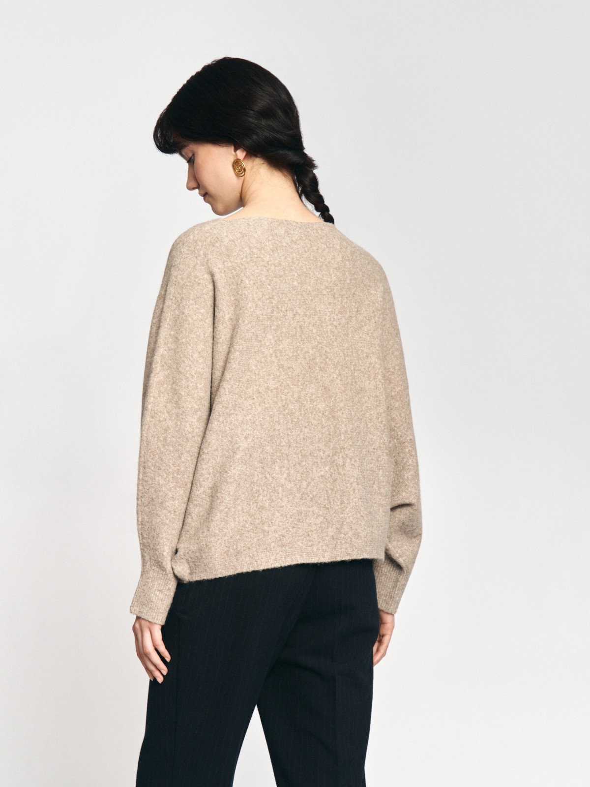 Вязаный джемпер с рукавом летучая мышь