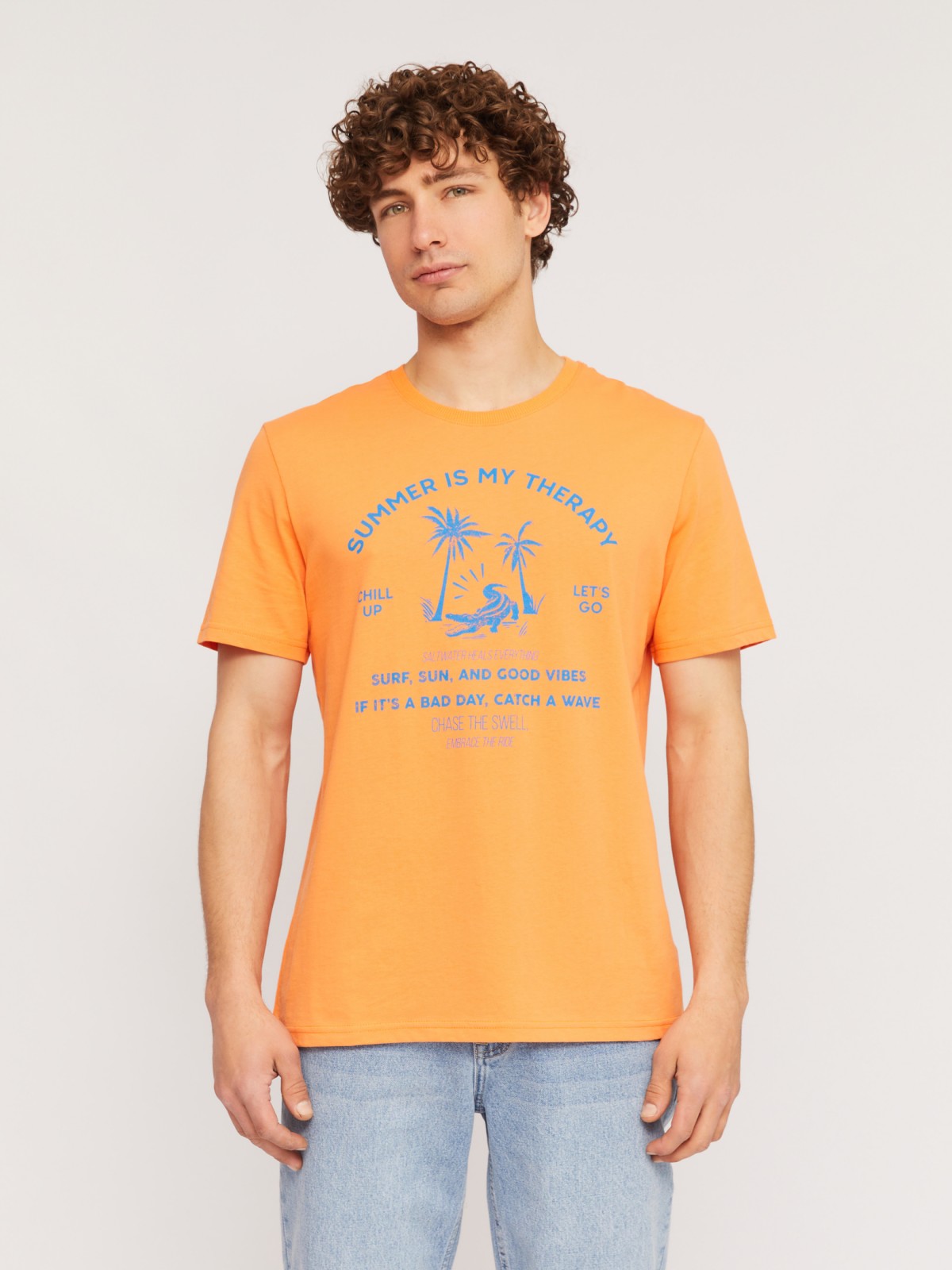 Футболка из хлопка с принтом