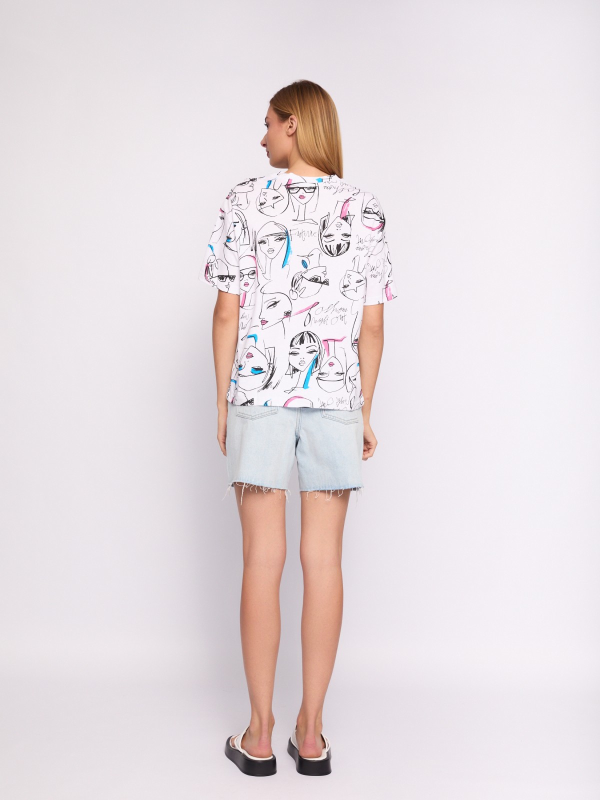 Футболка из хлопка с принтом