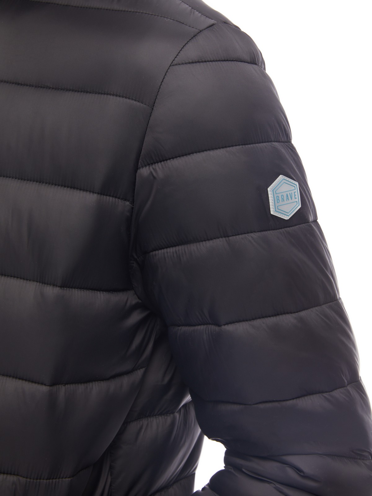 Лёгкая утеплённая куртка-бомбер с воротником-стойкой zolla 014125102094, цвет черный, размер S - фото 5
