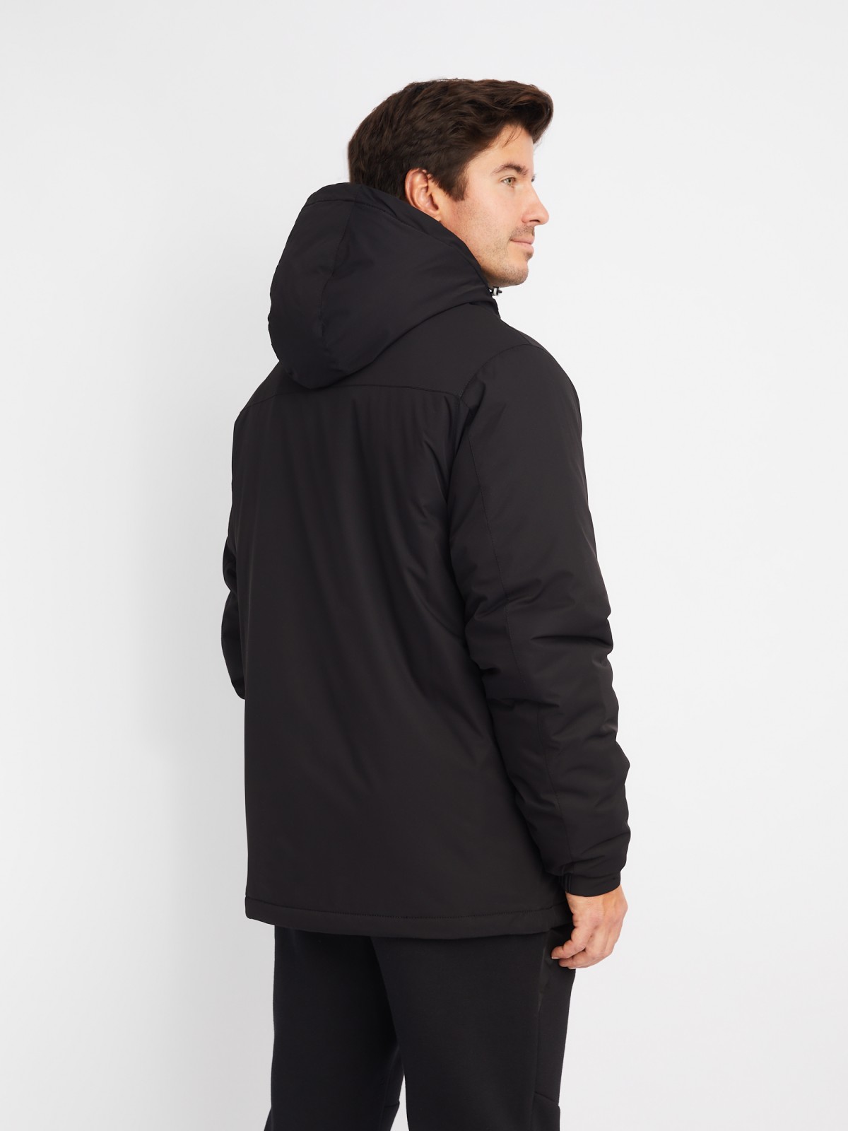 Тёплая куртка с капюшоном на синтепоне zolla 01412510L174, цвет черный, размер M - фото 6