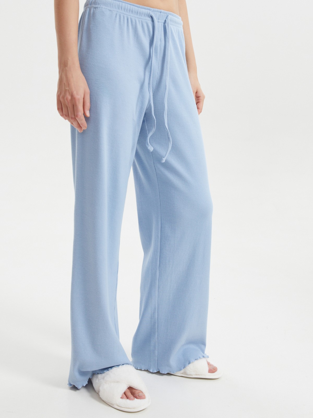 Штаны на резинке из хлопка с оборками