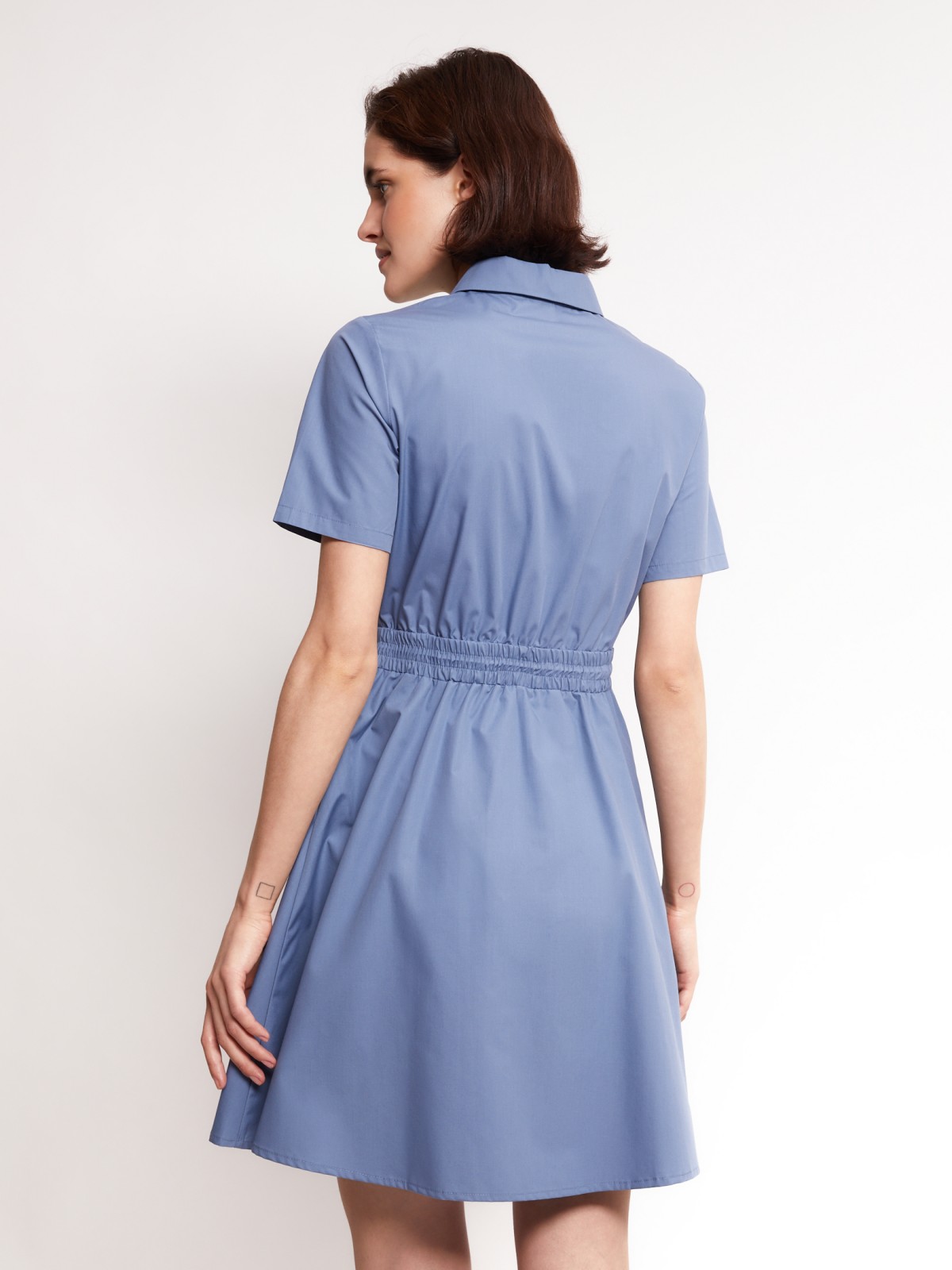 Платье-рубашка zolla 221218259233, цвет голубой, размер XS - фото 5