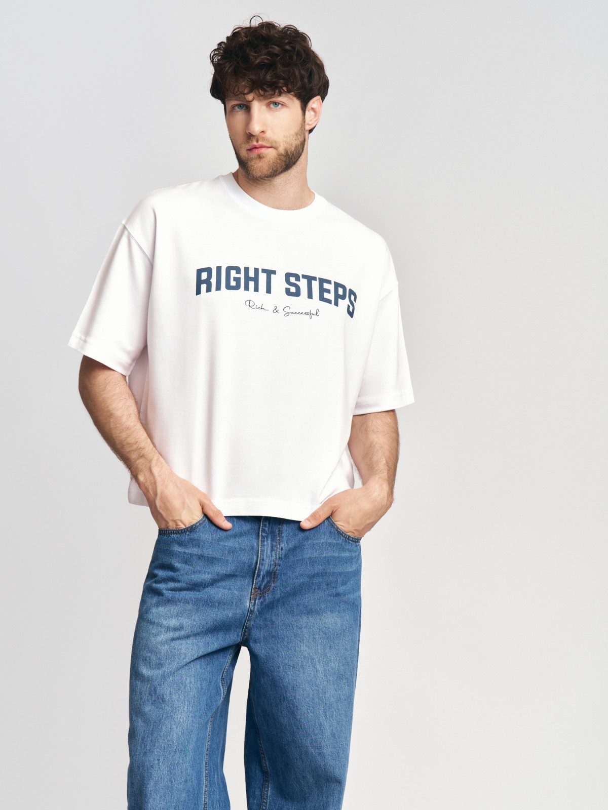 Футболка из хлопка с принтом-надписью